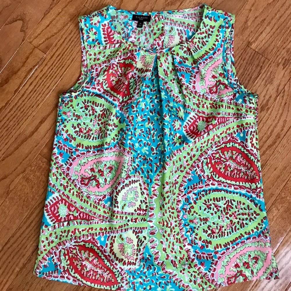 Talbots Paisley Sleeveless Tank Top